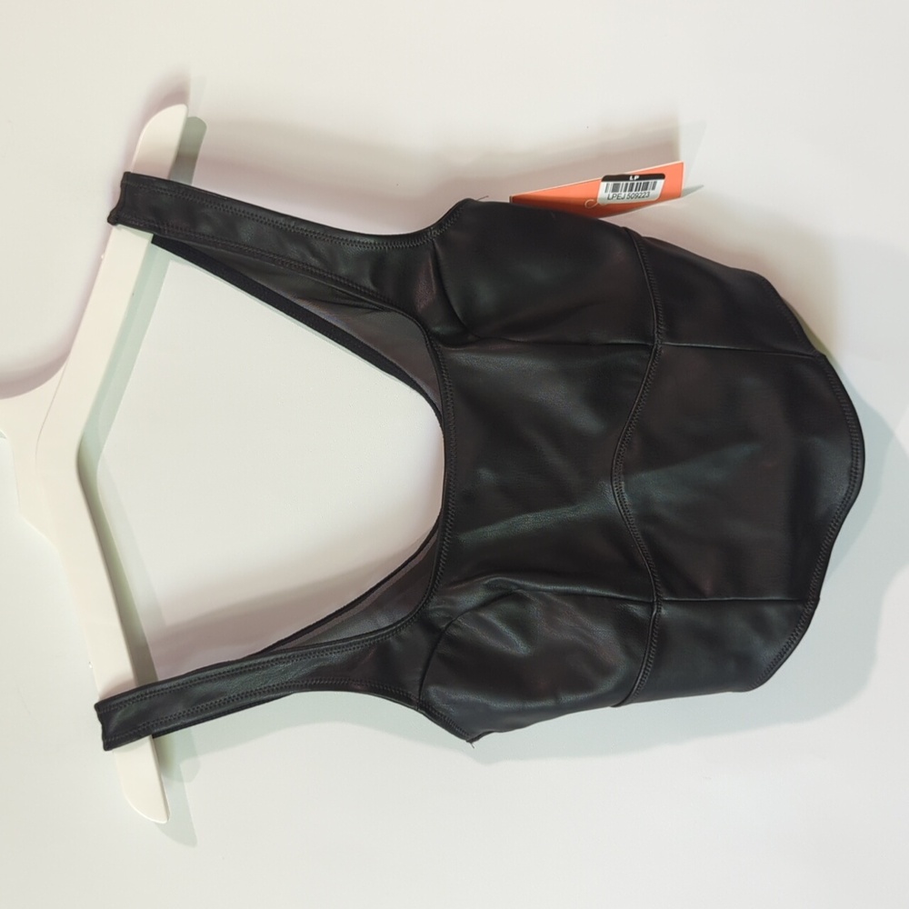 Women's Faux Leather Crop Top